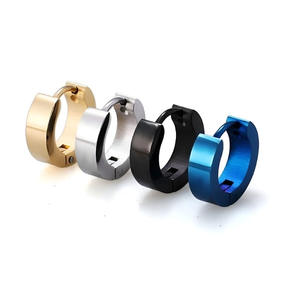DESIGNICE 1 Pair Stainless Steel Mens Hoop Earrings Piercings Huggie Hypoallergenic Hoop Earrings Men