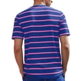 thumbnail image 3 of Mens Striped Shirt Short Sleeve T-Shirts Crewneck Fitted Everyday T-Shirt Casual Tee Regular Fit Purple XL, 3 of 3