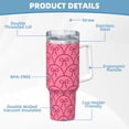 thumbnail image 5 of Logiee red bows Print 40OZ Ice Bully Cup with Handle and Straw, Double Wall Stainless Steel Tumbler,Travel Coffee Cup with Lid, Summer Insulation and Cooling Cup, 5 of 8