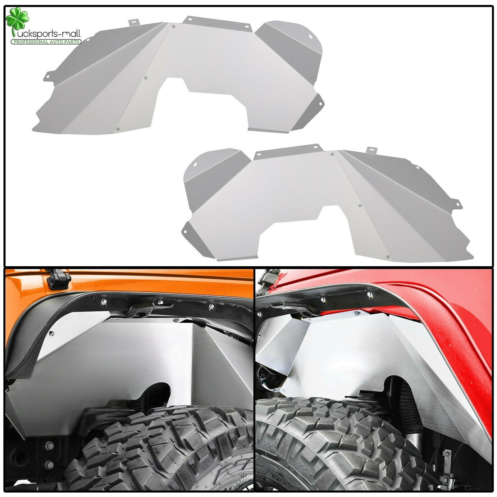 Front Aluminum Inner Fenders Kit Liner Flares For 0718 Jeep Wrangler