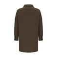 thumbnail image 4 of ATOYSOY Women's 3/4 Sleeve Tees Fall Winter Loose Midi Tops Turn Down Collar Button Sweatshirts Outwear Fashion Solid Color Cardigan Workout Casual Shirts Brown XXXL, 4 of 5