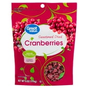 Great Value Sweetened Dried Cranberries, 6 oz