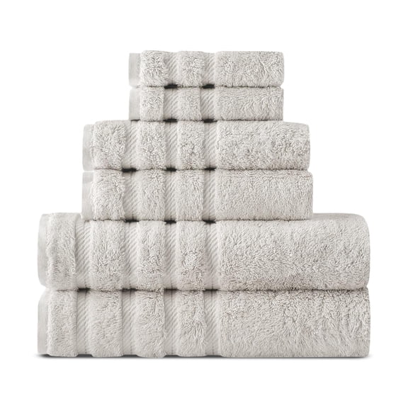 Classic Turkish Towels CTT - Luxury 6 Piece Towel Set, 100% USA Cotton, Quick Drying, Highly Absorbent & Comfy, Includes 2 Bath Towels, 2 Hand Towels & 2 Washcloths | (White)