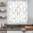 thumbnail image 5 of Sparrow Sheer Curtains 45 Inches Long, Spring Birds on The Branches Vintage Country Light Filering Curtains, Breathable Simi Curtain Privacy Drapes for Kitchen Bathroom Small Window Treatment, 5 of 9
