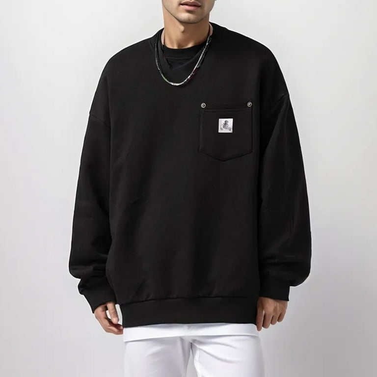 Hoodless sweatshirts for men best sale