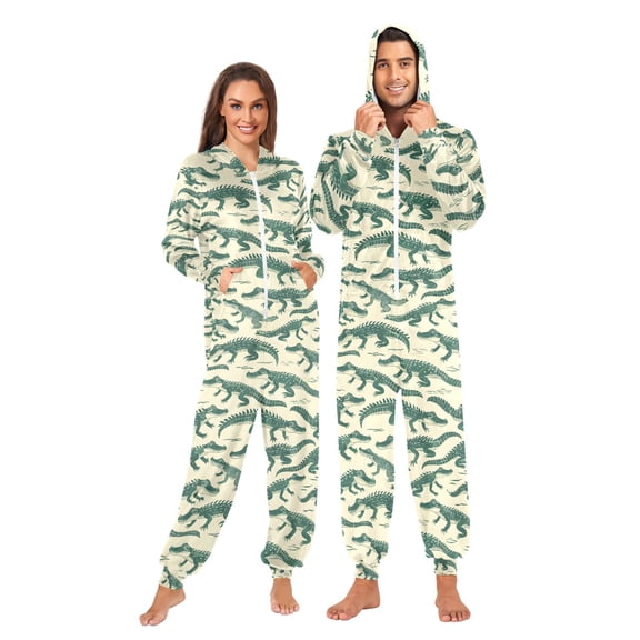 joogoo Crocodiles Unisex Adults Onesies Pajamas Jumpsuits L