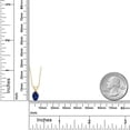 thumbnail image 6 of Gem Stone King 1.00 Ct Oval Blue Created Sapphire 18K Yellow Gold Plated Silver Pendant with Chain, 6 of 6