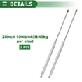 thumbnail image 7 of Unique Bargains 2 Pcs 100lb/445N 25inch/635mm Lift Supports Struts Silver Tone for Car Truck RV, 7 of 7