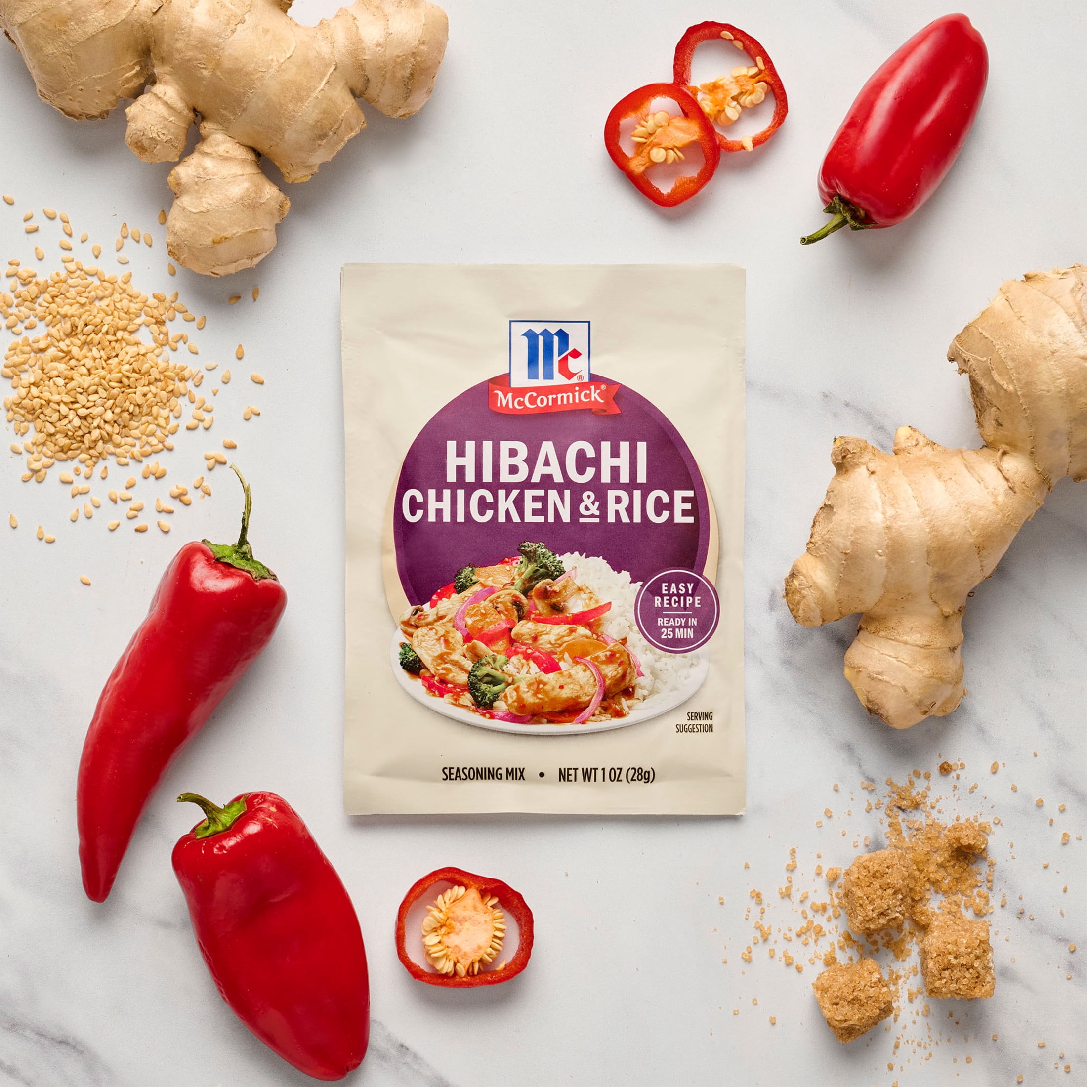(6 pack) McCormick Hibachi Chicken & Rice Seasoning Mix, 1.0 oz Packet