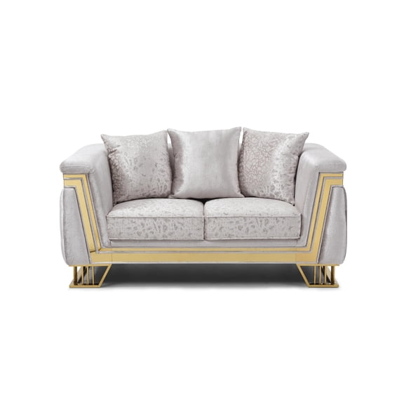 Glory Furniture Rebecca G00195A-L Loveseat Shimmering Silver Velvet