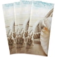 thumbnail image 4 of Pearl Summer Shell Tea Towels Set of 6 Summer Ocean Kitchen Dish Cloth with Hanging Loop, 18"x28"Lint-Free Absorbent Towel for Kitchen Drying Wiping and Cleaning, 4 of 5