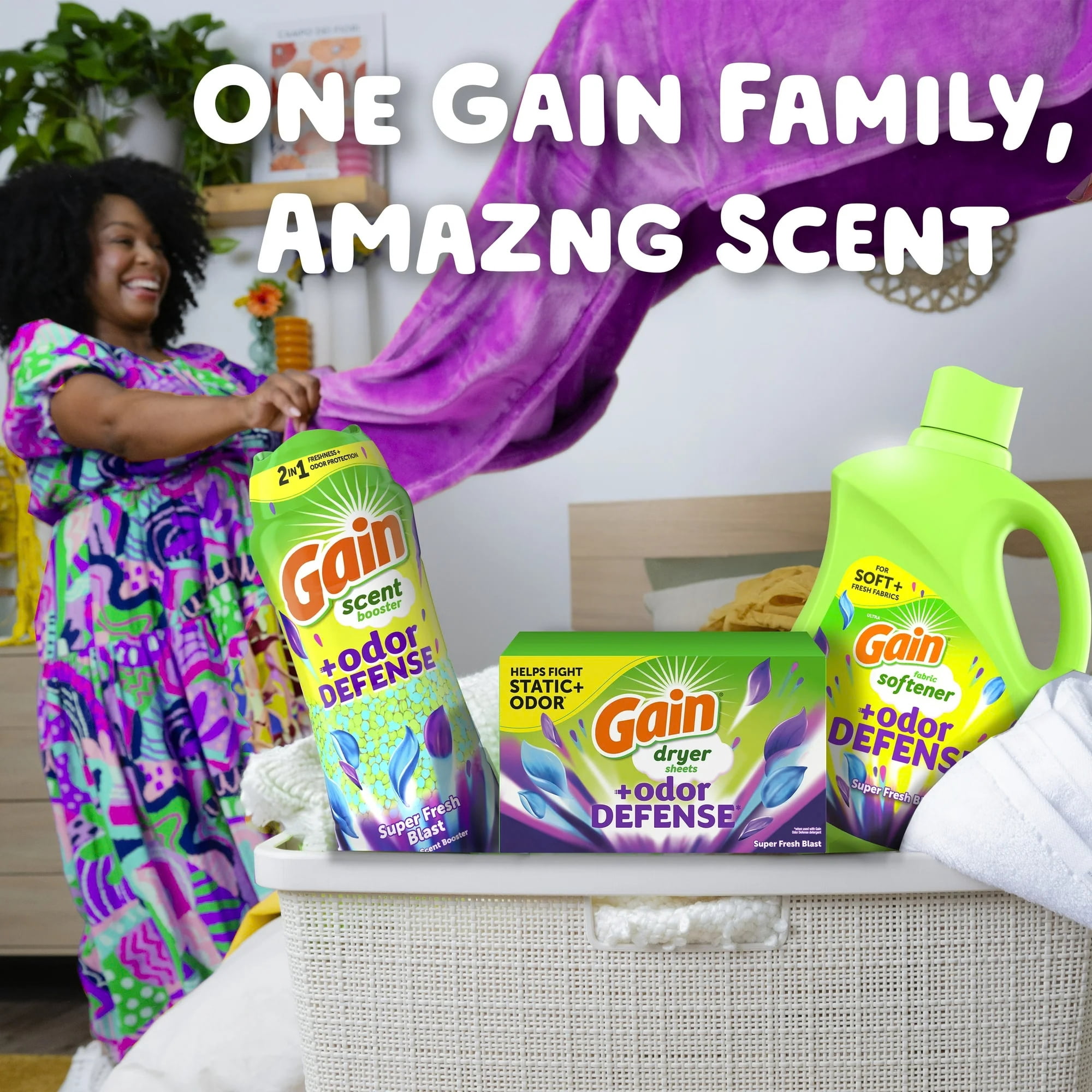 Gain Super Fresh Blast Dryer Sheets with +Odor Defense 360 Count (2-Pack)