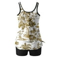 thumbnail image 4 of Fartey 2025 Womens Two Piece Tankini Swimsuits Summer Tummy Control Swimwear Floral Print Bathing Suits Swim Tank Tops with Boyshorts Yellow S-2XL, 4 of 6
