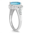 thumbnail image 2 of SZUL Women's Pear Shaped Blue Topaz and Diamond Ring in 10K White Gold, 2 of 5