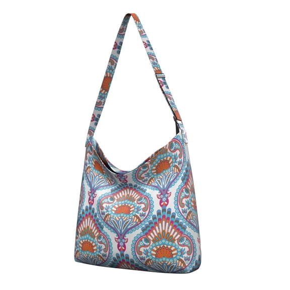 Chic Minimalist Crossbody Bag | Bohemian Paisley Design | Adjustable Strap Sling Purse for College Students