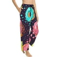 thumbnail image 2 of Disketp Donuts1 Print Women'S Comfy Pajama Pants Casual Drawstring Palazzo Lounge Wide Leg Pants, 2 of 9