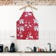 thumbnail image 4 of Delantal de Cocina Navideño para Mujeres y Padres | Tela de Lino y Poliéster Rojo | Gran Cobertura (73 X 55 Cm) | Ideal para Cocinar, Hornear, Barbacoas, Manualidades y Ropa de Trabajo Protectora., 4 of 6