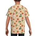 thumbnail image 5 of Wukai Floral Strawberr Youth Unisex Short Sleeve T-Shirt for Boys, Girls, Teens, and Kids-X-Large, 5 of 7