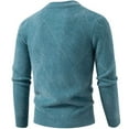 thumbnail image 3 of Dolkfu Winter Sweaters for Men Pullover Striped Slim Fit Green Sweater Crew Neck Casual Knit Shirt for Men M, 3 of 3