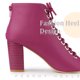 thumbnail image 4 of Botines de tacón grueso Perphy con cordones para mujer Rosa caliente 38, 4 of 4