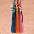 thumbnail image 5 of U8MO Hot 9cm Polyester Silk Chinese Knot Bookmark Tassel Trim Craft Pendant DIY-8# dark coffee, 5 of 8