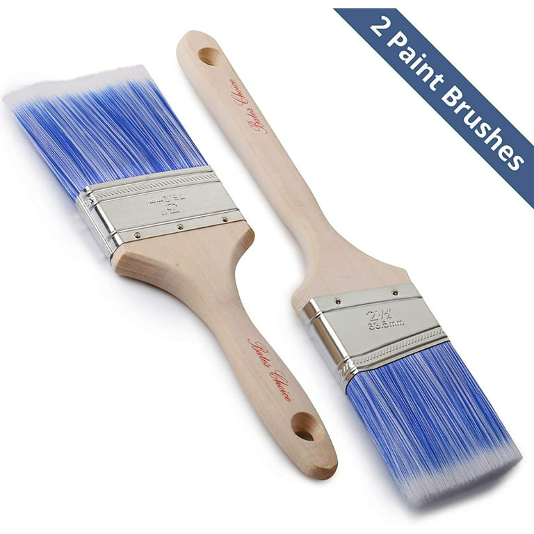 Bates Paint Brushes- 2 Pack, Wood Handle, Paint Brush, Paint Brushes Set,  Professional Brush Set, House Paint Brush 