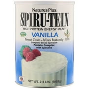 Angle View: Nature's Plus Spiru-Tein, High Protein Energy Meal, Vanilla, 2.4 lbs (1088 g)