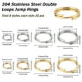 thumbnail image 2 of 1Box 240pcs 8 Styles 304 Stainless Steel Split Rings Double Loops Jump Rings Golden & Stainless Steel Color 5~12x1~2mm Inner Diameter: 3.8~10mm Single Wire: 0.5~1mm 30pcs/style, 2 of 6
