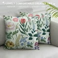 thumbnail image 3 of PHYHOO Spring Floral Pillow Covers Watercolor Pink Flowers Sage Green Leaves Vintage Botanical Plants Print Decorative Throw Pillows Bed Sofa Decor, 3 of 5