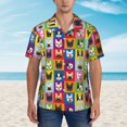 thumbnail image 4 of Balery Colorful Bulldog Print Men's Hawaiian Shirts Short Sleeve Beach Shirt Relaxed Fit Vacation Button Down Shirts-Large, 4 of 9