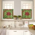 thumbnail image 4 of Christmas Red Kitchen Curtains and Valances Set, Octopus Green Checked Snowflake Plants Rod Pocket Window Valance 18 Inch Window Curtain Panels for Living Room Bedroom Laundry, 27.5x24in, 3 Pieces, 4 of 7