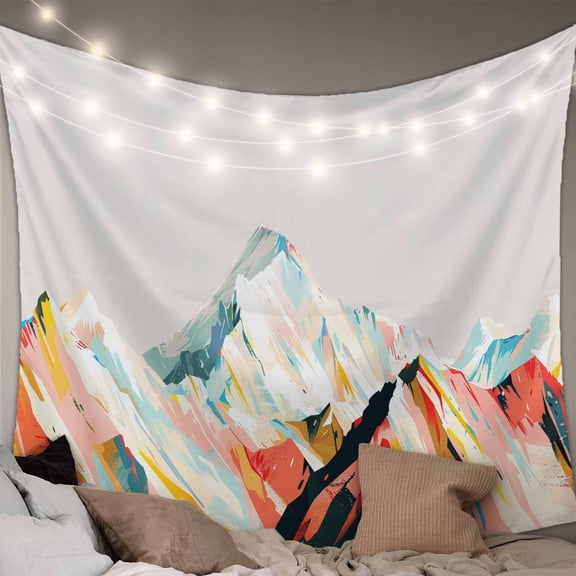 Mountains Grey Large Tapestry for Bedroom Wall Hanging Tapestry,Coloured Multi Abstract Modern Painting Ceiling Backdrop Tapestries Poster Blanket Wall Decor for Teens Room Living Room 100" x 59"