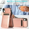 thumbnail image 7 of Allytech Back Flip Wallet Case for iPhone XR with 5 Card Holder, Luxury PU Leather Kickstand Magnetic Buckle Shockproof Anti-Scratch Protective Case for Women Men - Rosegold, 7 of 7