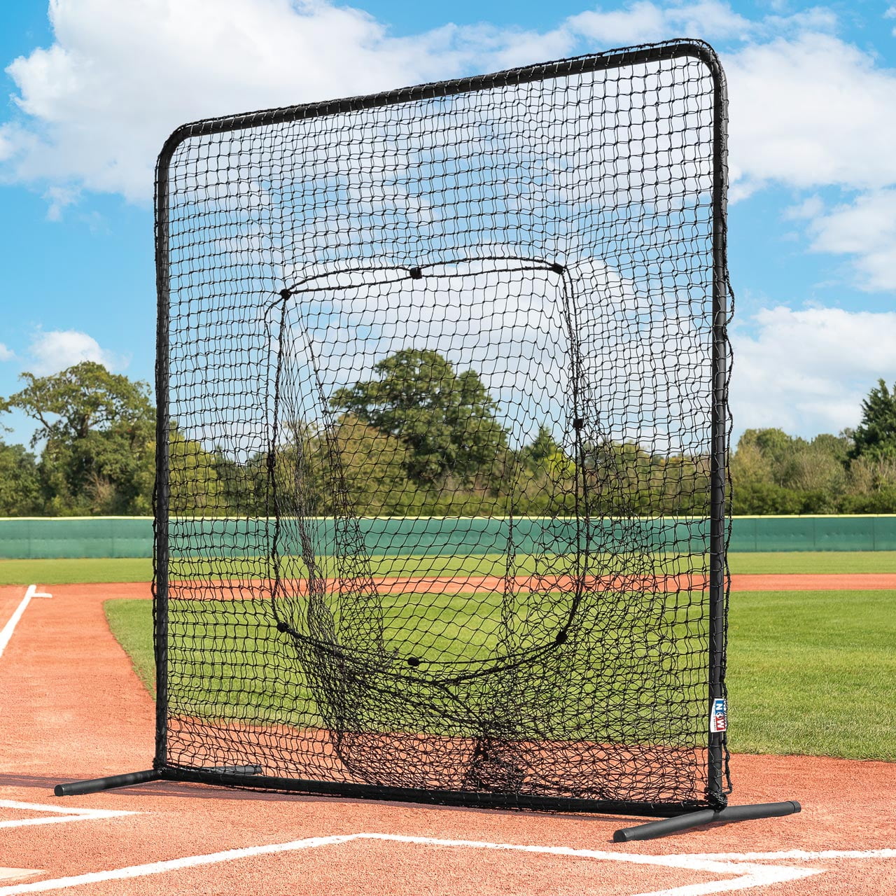 FORTRESS 7ft x 7ft Baseball Sock Net Screen – Heavy-Duty Galvanized Steel Frame with Double-Layered UV-Stabilized Netting – Ideal for Batting and Pitching Practice