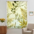 thumbnail image 2 of Sage Green Leaves Sheer Curtains 45 Inches Long, Summer Botanical Farmhouse Watercolor Leaf Light Filering Curtains, Breathable Simi Curtain Privacy Drapes for Kitchen Bathroom Small Window Treatment, 2 of 9