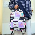 thumbnail image 2 of Cartoon Print Backpack Lightweight Bookbag Multifunctional Backpack (Light Pink), 2 of 2