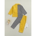 thumbnail image 4 of Qiylii Girls Color Block Clothes Set, Long Sleeve Lapel Shirt Jacket+Trousers, 4 of 8