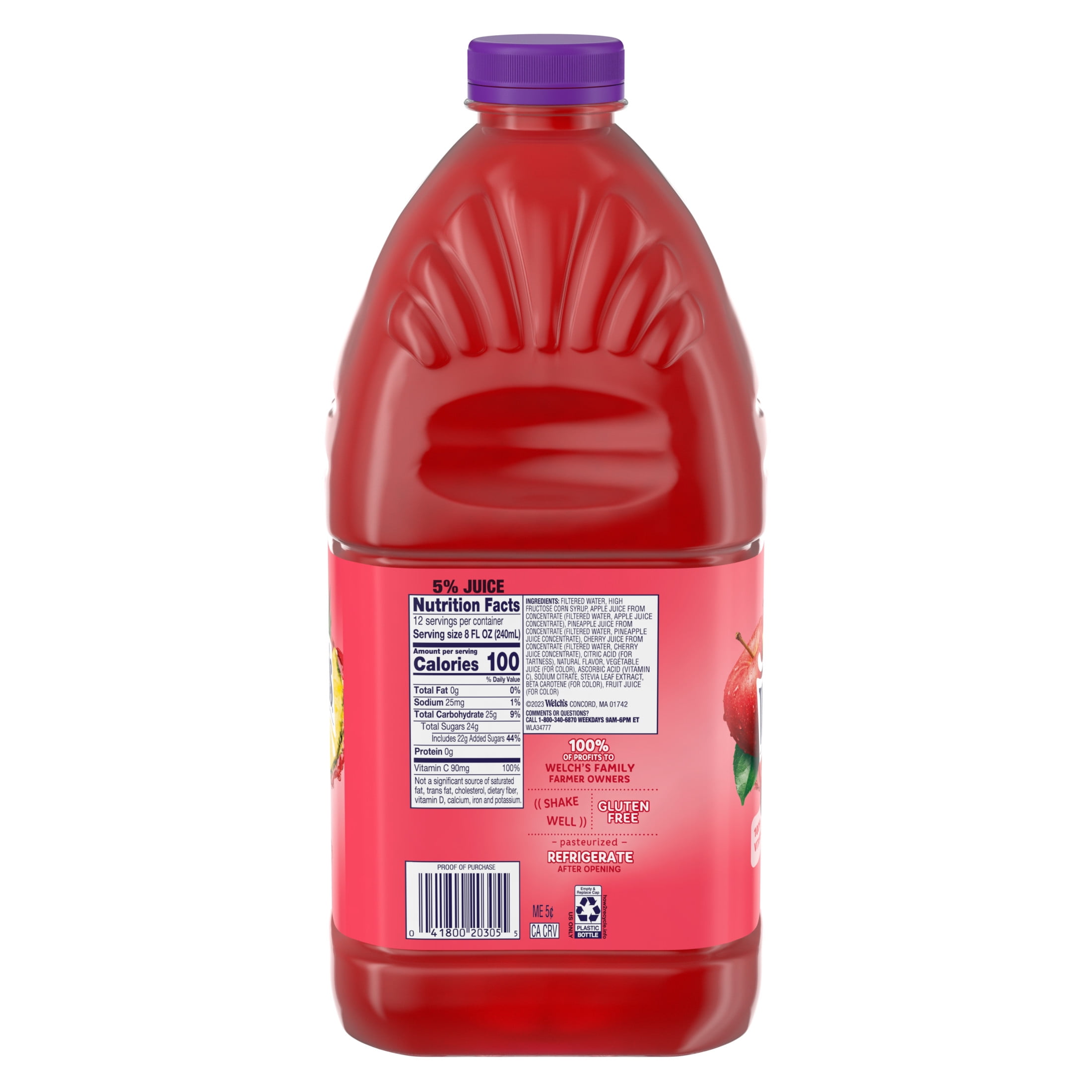 (6 pack) Welch's Fruit Punch Juice Cocktail, 96 fl oz Bottle