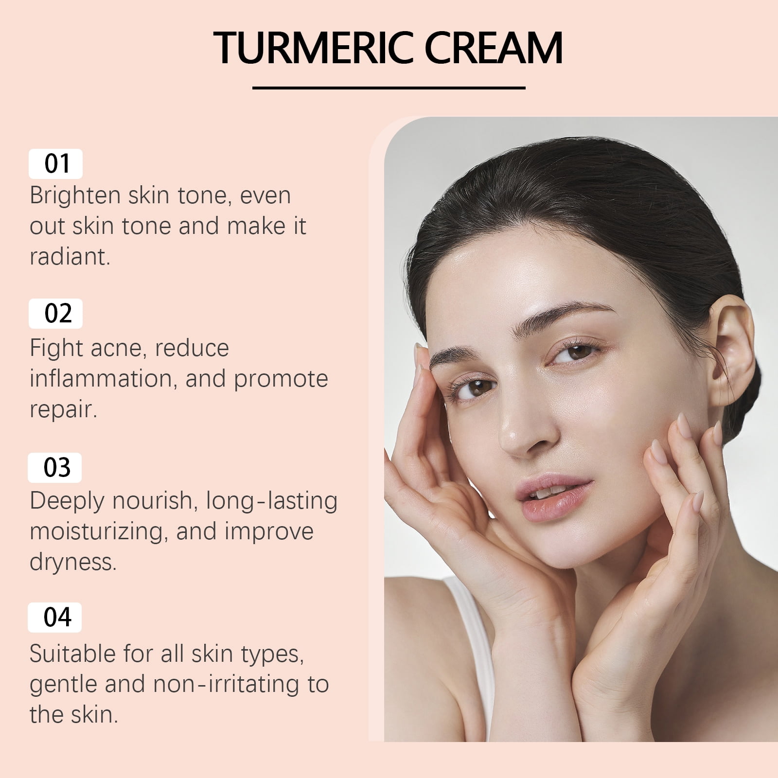 Alvantor Turmeric Moisturizer Face Cream, 1.76oz, Brightening & Soothing for All Skin Types