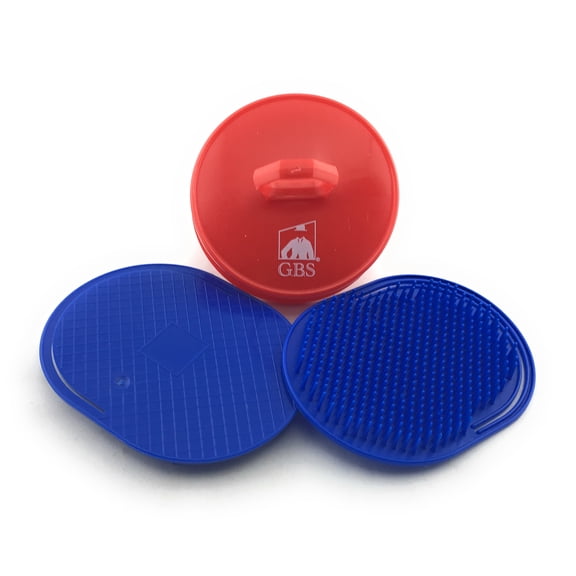 GBS Portable Palm Pocket hair Brush & Head Scratcher For Women and Men Pack of 3 Color (2 Blue, 1 Red)