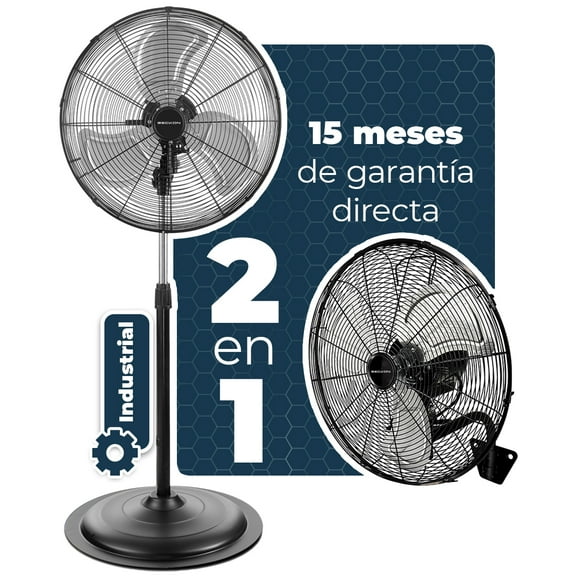 Ventilador Industrial De Pedestal Pared 2 En 1 Uso Rudo Beckon Jardín Exteriores Bodega Centro De Trabajo Comercio Eventos