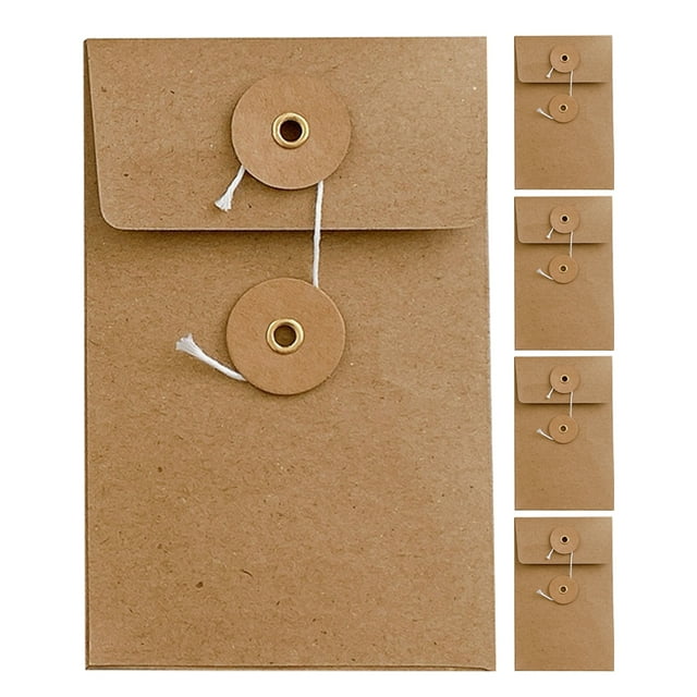 Miangastore Enveloppe Marron Papier Kraft 5 Pcs 4.3x2.8x0.02 Po