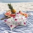 thumbnail image 2 of 2 Pack Outdoor Waterproof Throw Pillow Covers,Blossom Floral Watercolor Pink Decorative Square Patio Pillowcases for Chair Couch Sofa 16x16in, 2 of 9