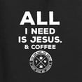 thumbnail image 6 of Wild Bobby All I Need is Jesus & Coffee Inspirational/Christian Women Standard V-Neck Tee, Black, Small, 6 of 6