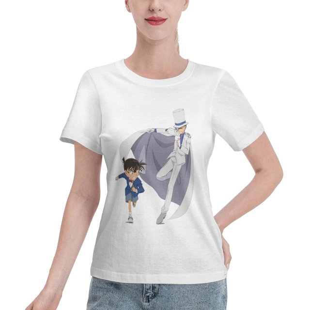 Women's Basic Short Sleeve T-Shirt Conan and Kaito Kidd