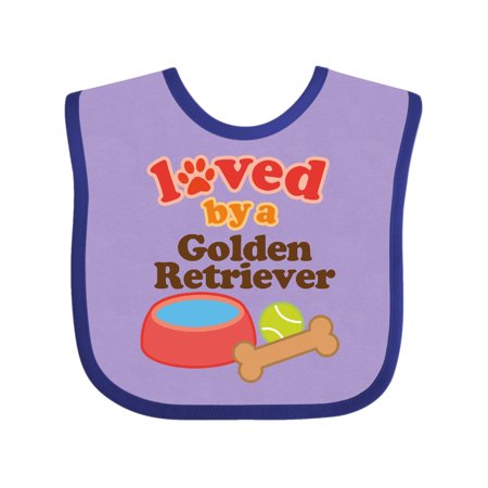 

Inktastic Golden Retriever Loved by a (Dog Breed) Gift Baby Boy or Baby Girl Bib