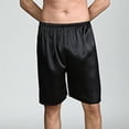 thumbnail image 5 of Asxite Mens Pajama Pants Solid Plus Size Ice Satin Thin 5/8 Length Home Shorts, 5 of 5