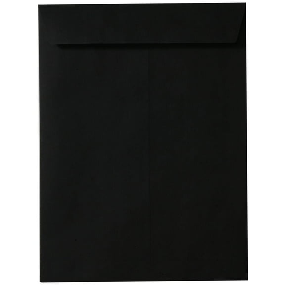 JAM Paper 9 x 12 Open End Envelopes, Black, 10 per Pack