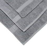 Mainstays 18 Piece 100% Cotton Towel Set, 4 Bath , 4 Hand and 10 Washcloths, Super Soft and Highly Absorbent Basic Solid Towel Set for Bathroom, Hotels, Spa and Gym – Grey