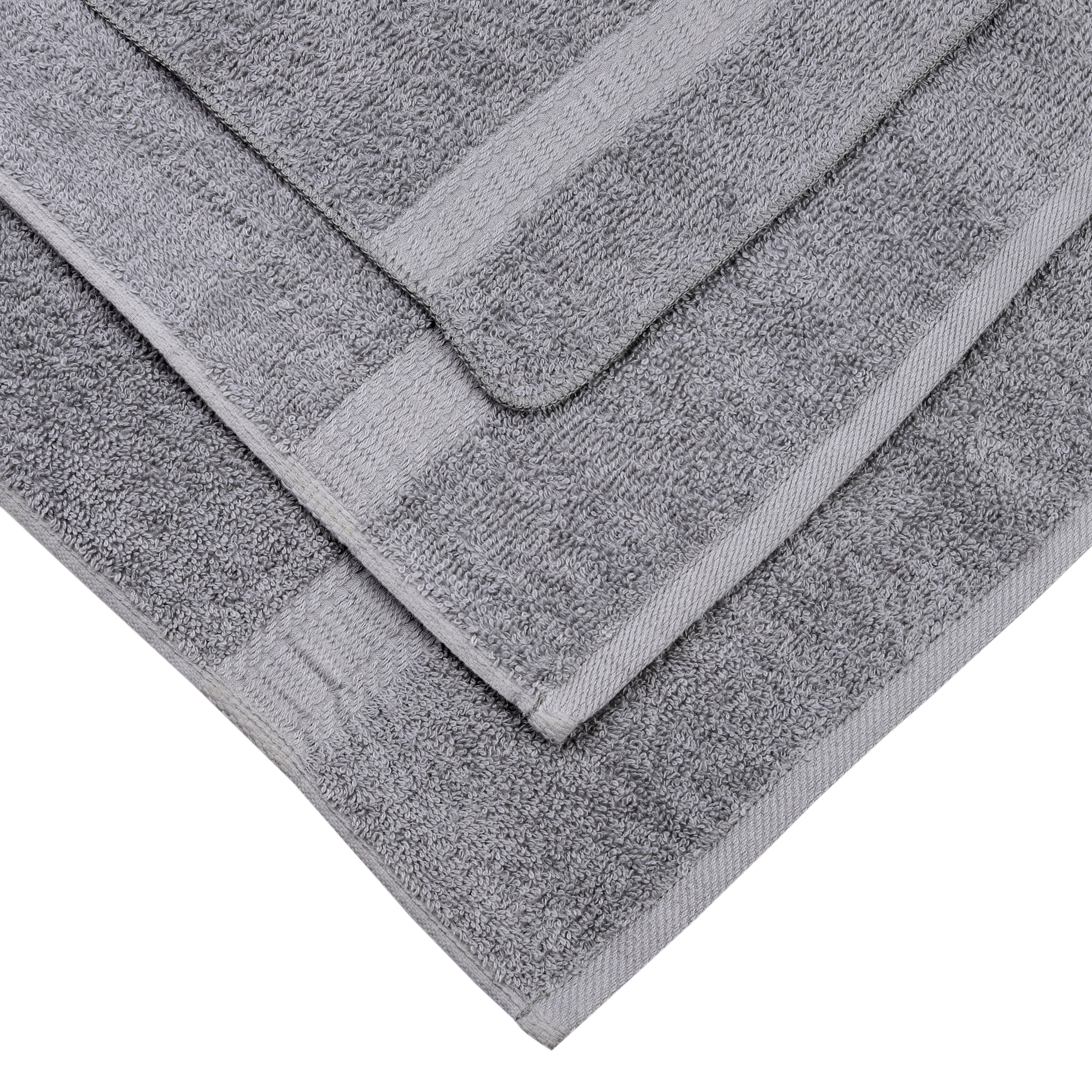 Mainstays Basic Solid 18-Piece Bath Towel Set Collection, School Grey - image 2 of 10